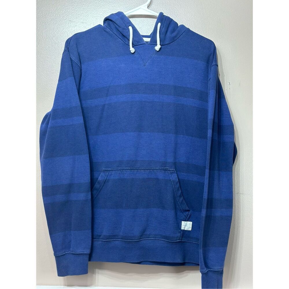 Vintage DC Shoes Blue Rebel Stripe Men's Hoodie Sweatshirt Medium